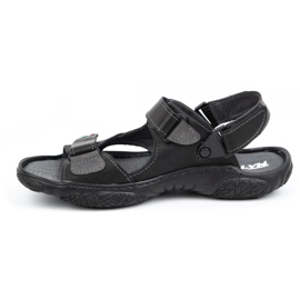 Olivier Men's leather sandals for the driver 362MA black 1
