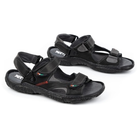 Olivier Men's leather sandals for the driver 362MA black 2