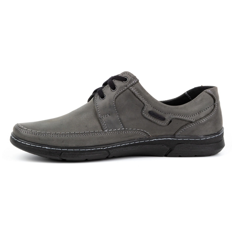 Olivier Men's lace-up leather shoes 60K gray grey 1