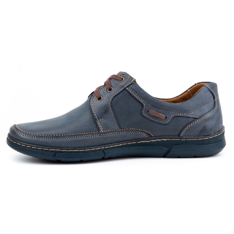 Olivier Men's lace-up leather shoes 60K navy blue 1 Olivier Men's lace-up leather shoes 60K navy blue 1