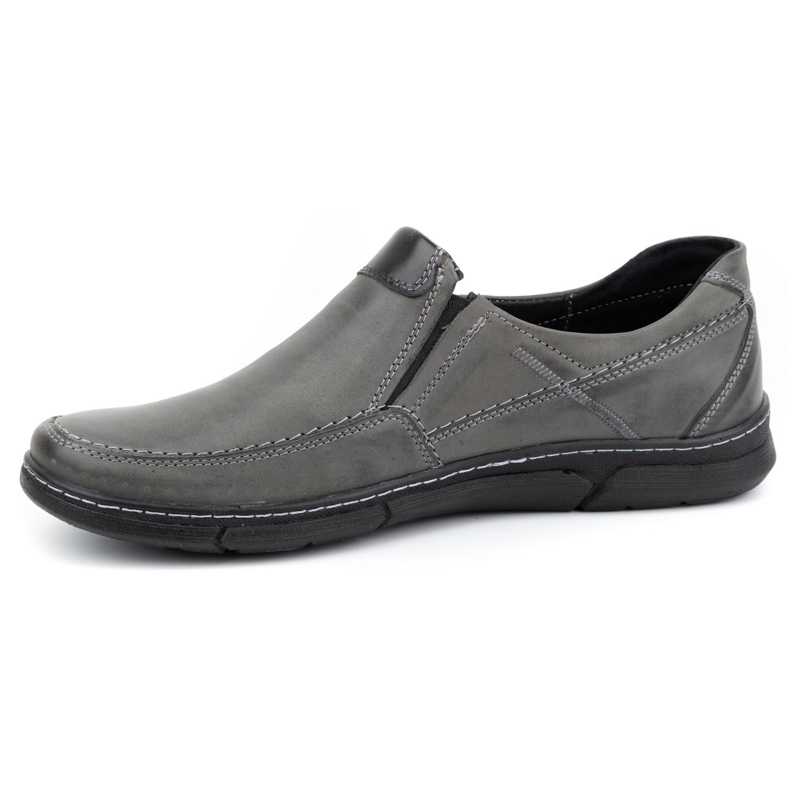 Olivier Men's leather slip-on shoes 62K gray grey 1 Olivier Men's leather slip-on shoes 62K gray grey 1