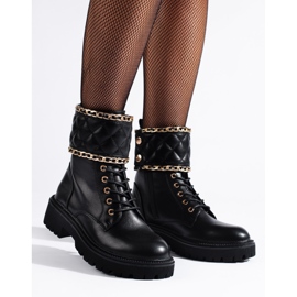 Shelovet women's workers with quilted ornament black 1