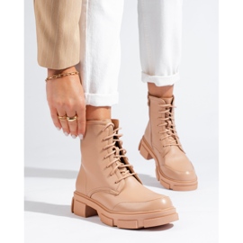 Women's beige lace-up bag 1