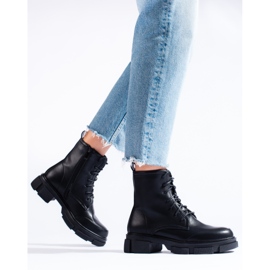 Women's Shelovet lace-up workers black 2