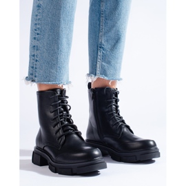 Women's Shelovet lace-up workers black 1