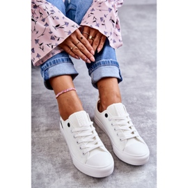 Women's Low Leather Sneakers Big Star KK274010 White 1 Women's Low Leather Sneakers Big Star KK274010 White 1