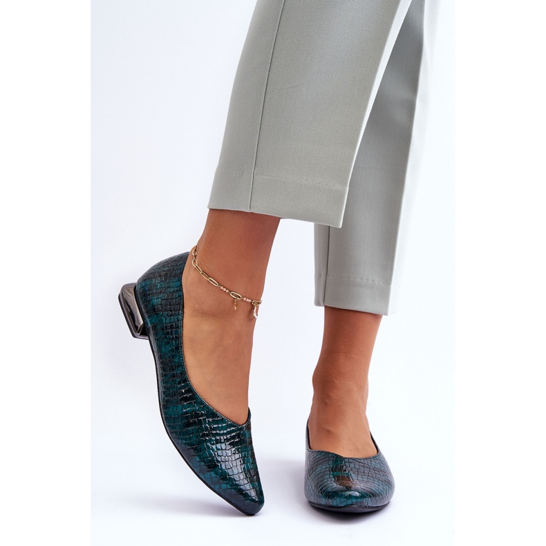 PD1 Patent Green Vaani Flat Heels Flat Heels 1