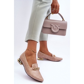 PD1 Ballet Flats With Chain Beige Lanez 1