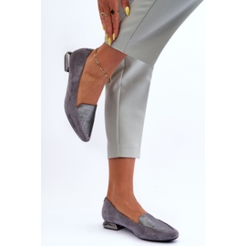 PD1 Flat Suede Ballet Flats Gray Loxes grey 2