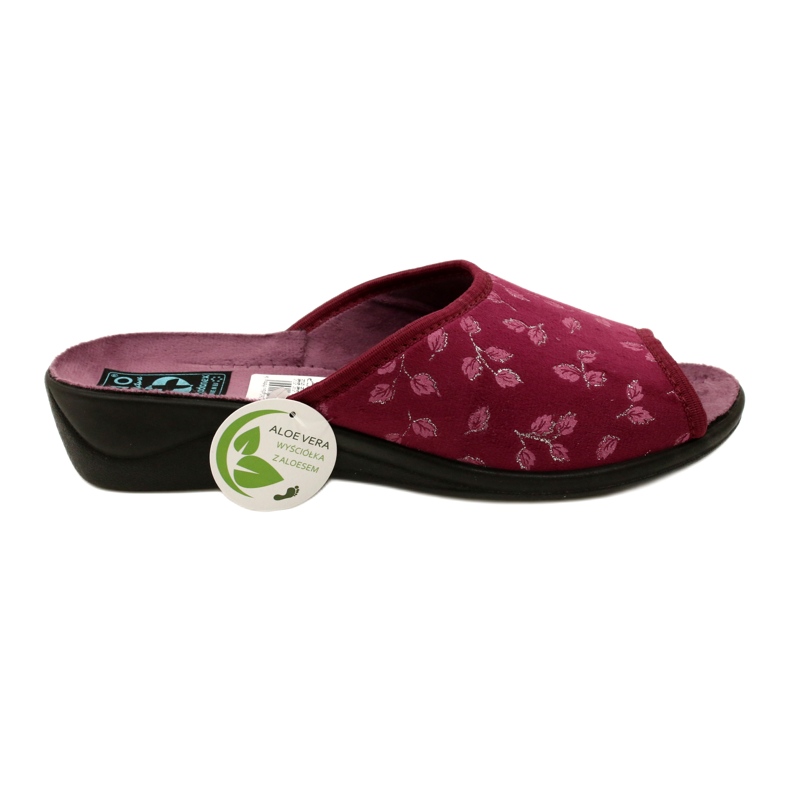 Burgundy velvet slippers Adanex 28271 Aloe Vera red 5