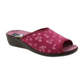 Burgundy velvet slippers Adanex 28271 Aloe Vera red 1