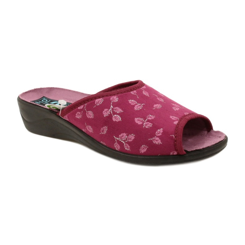 Burgundy velvet slippers Adanex 28271 Aloe Vera red 1