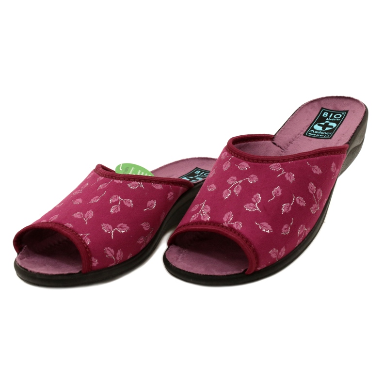 Burgundy velor slippers Adanex 28271 Aloe Vera red 3