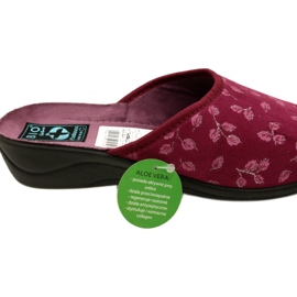Burgundy velor slippers Adanex 28271 Aloe Vera red 6