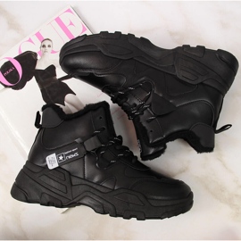 Women's insulated sneakers with a thick sole, black NEWS 2 Women's insulated sneakers with a thick sole, black NEWS 2