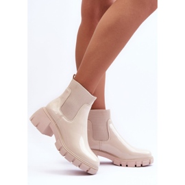 Women's Lacquer Boots Beige Cirie 2