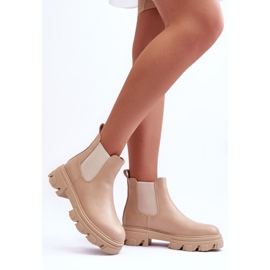 Leather Low Boots Jodhpur Beige Alcanassa 2