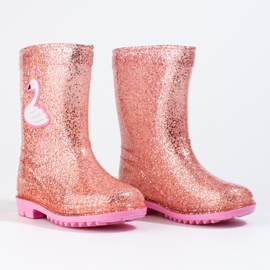 High Glitter Girls' Shelovet rain boots, light pink 1