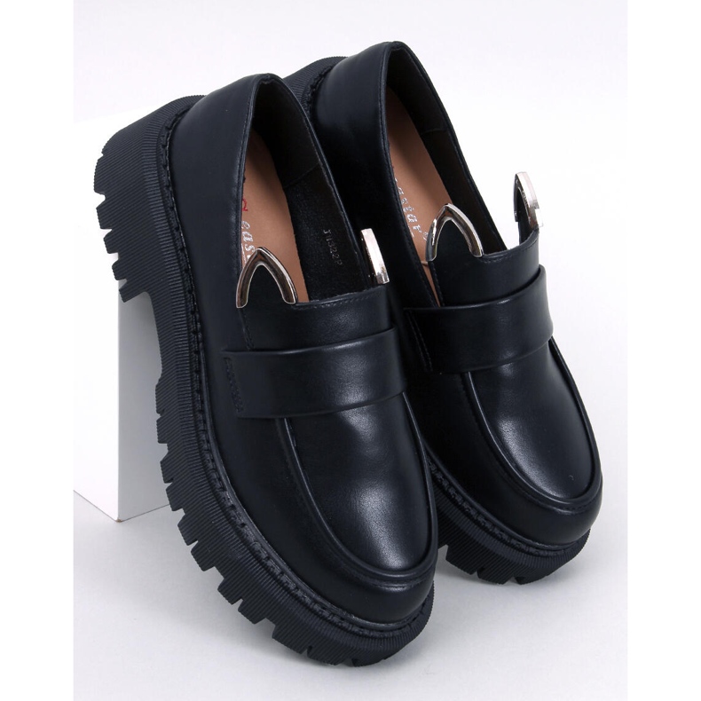 Platform moccasins with ears from Bunnies Black 1