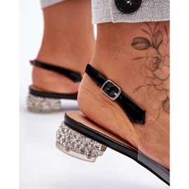 Transparent Sandals with Ornaments Black S.Barski MR1037-05 2