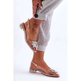 Transparent Sandals with Pink Ornaments S.Barski MR1037-05 2 Transparent Sandals with Pink Ornaments S.Barski MR1037-05 2