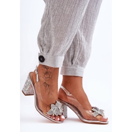 Decorated Stylish Sandals Transparent Silver S.Barski MR1037-18 1 Decorated Stylish Sandals Transparent Silver S.Barski MR1037-18 1