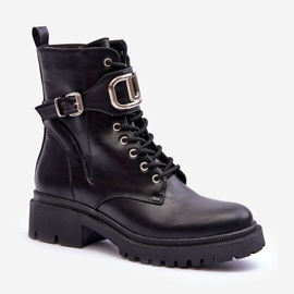 Fashionable Worker Boots With Black Ollia Decoration 1