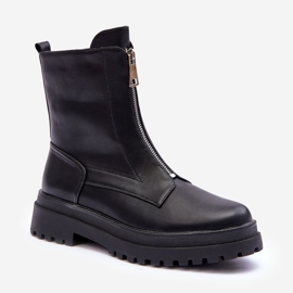 Women's Leather Zipper Boots Black Chlorike 1 Women's Leather Zipper Boots Black Chlorike 1