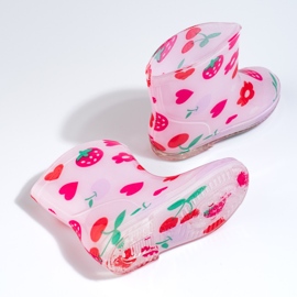 Girl's pink Shelovet fruit wellingtons 2 Girl's pink Shelovet fruit wellingtons 2