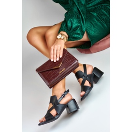 La.Fi Black leather heeled sandals 1 La.Fi Black leather heeled sandals 1