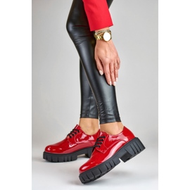 La.Fi Lacquered red lace-up shoes 2