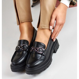 La.Fi Black moccasins on a platform made of eco-leather 1