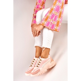Women's pink sneakers with golden accessories 1 Women's pink sneakers with golden accessories 1
