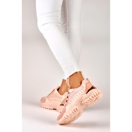 Women's pink sneakers with golden accessories 2 Women's pink sneakers with golden accessories 2