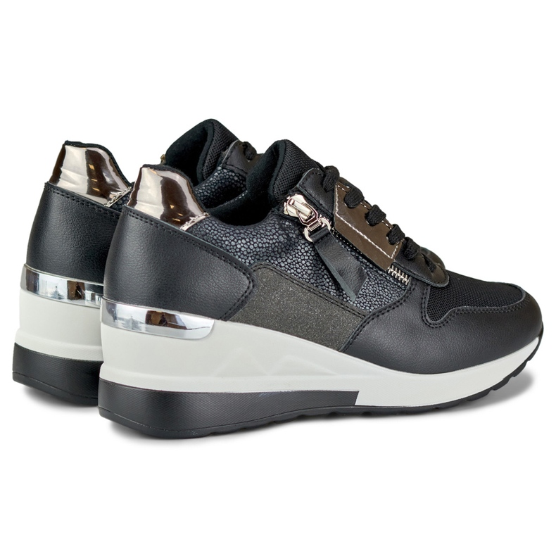 Elegant black wedge sports shoes 1 Elegant black wedge sports shoes 1