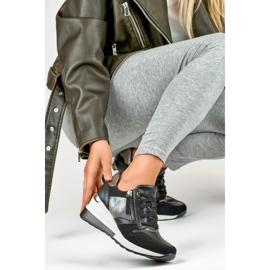 Black wedge sports shoes 1