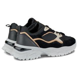 Black women's sneakers on a white sole 1