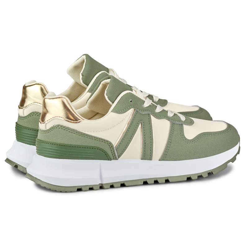 Women's green and beige sneakers 1