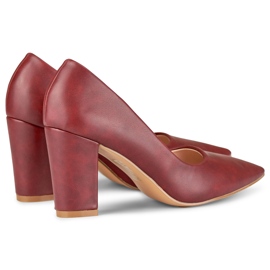 Burgundy pumps on a comfortable heel red 1