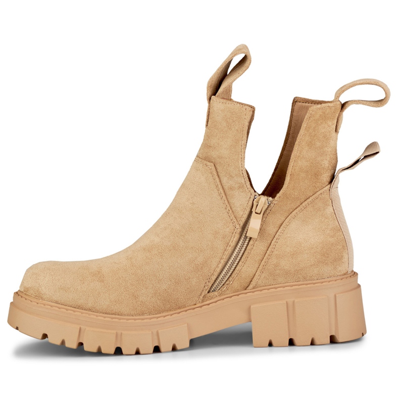 Women's beige platform boots 2
