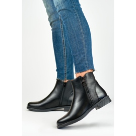Women's black flat boots made of eco-leather 2