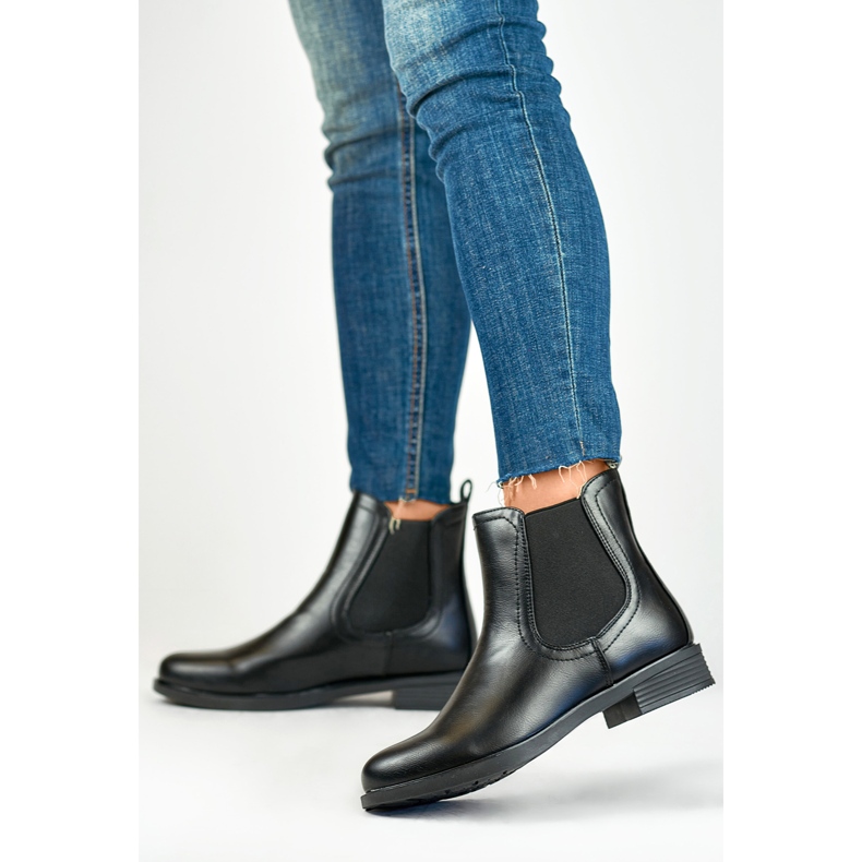 Classic black women's Chelsea boots made of eco-leather 2