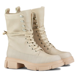 Garlin women's high-tied boots beige 1