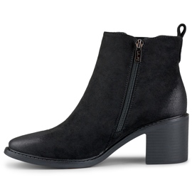 Women's black suede boots on a comfortable post 1