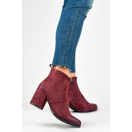 Burgundy elastic women's boots on the post red 2