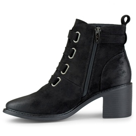 Black suede women's low heel boots from Salin 1