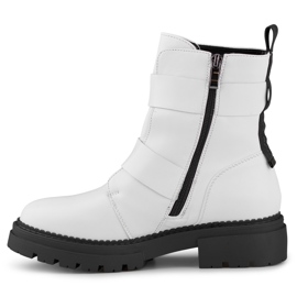 Axelle women's lacquered white worker boots 1