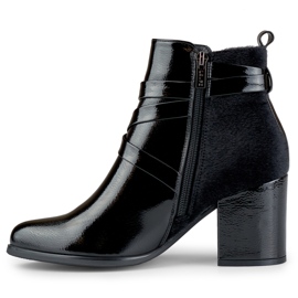 Elegant black women's boots with a decorative clasp 1