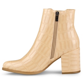 Beige heeled boots made of eco-leather from Blaise 1