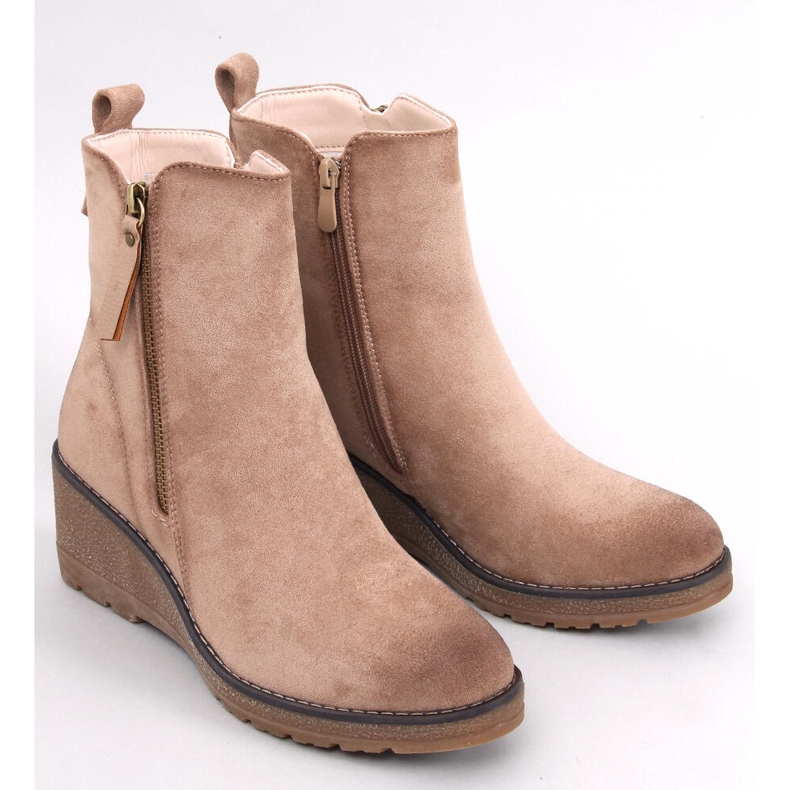 Meyer Beige wedge boots 1